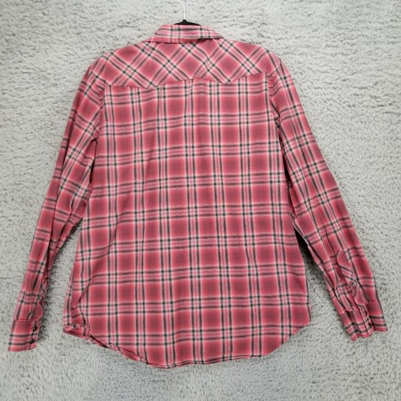 American Eagle Outfitters Shirt Mens Large Red Plaid Long Sleeve Button Up Slim - Picture 9 of 10